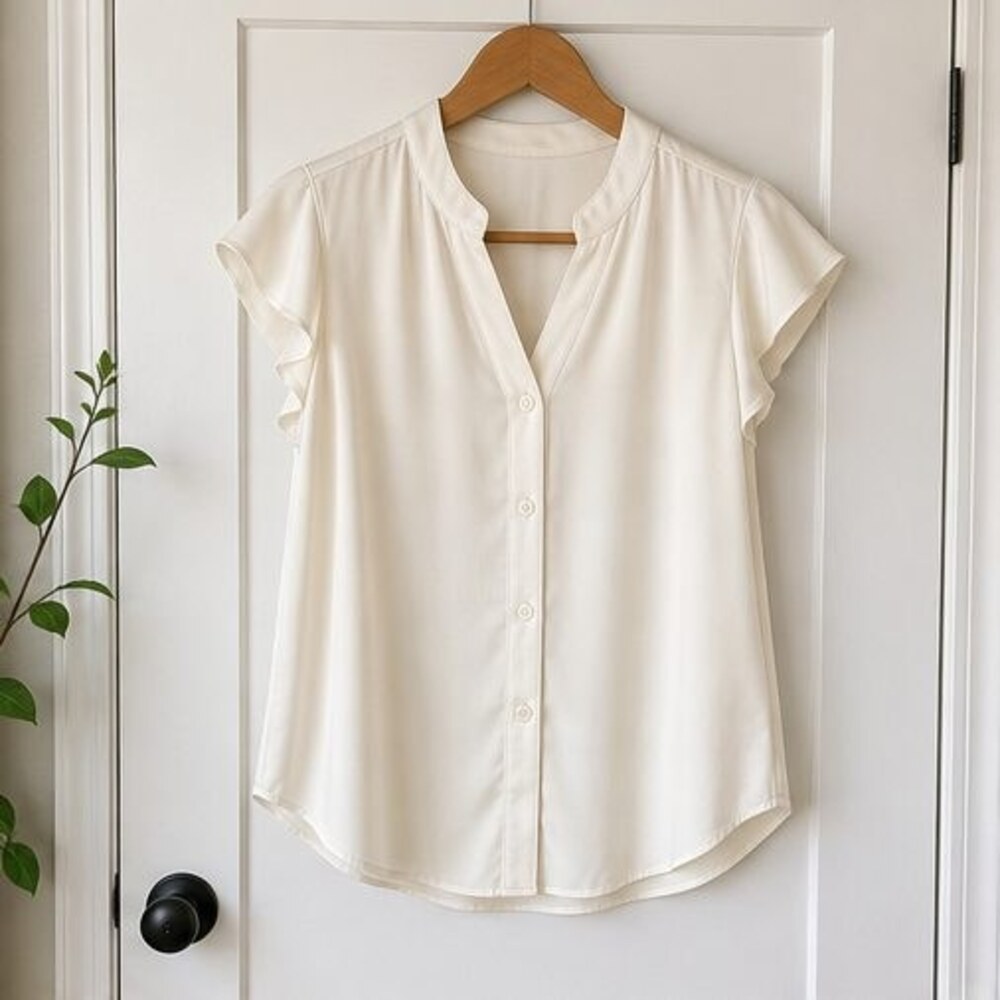 Cream Button Blouse